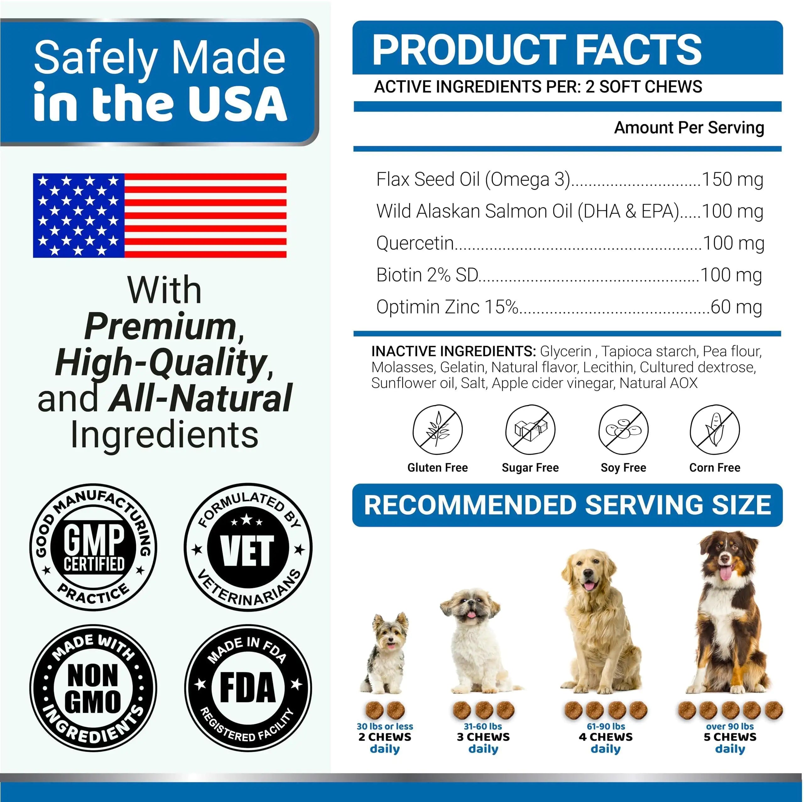🐕: Omega 3 Fish Oil for Dogs - 170 Chews Skin & Coat Supplement
