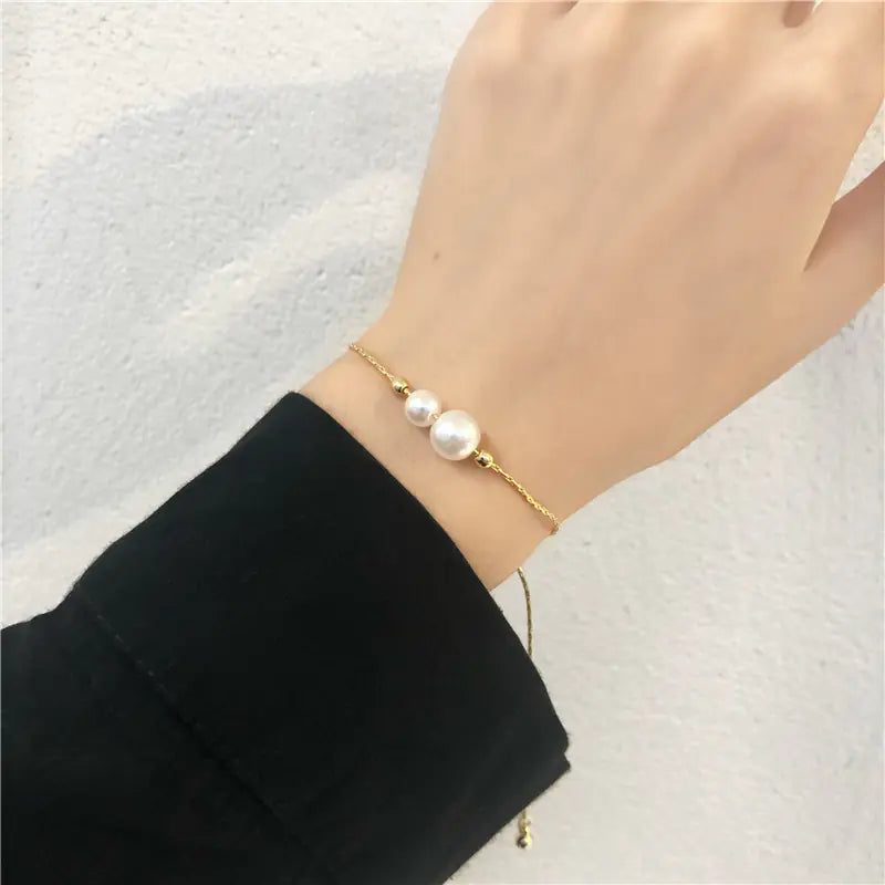💎: Korean Style Baroque Pearl Bracelet - Elegant Women's Fashion Jewelry