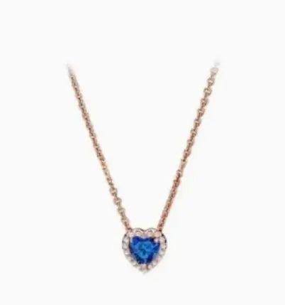 💎: 925 Silver Birthstone Diamond Necklace - Color Gemstone Pendant Jewelry