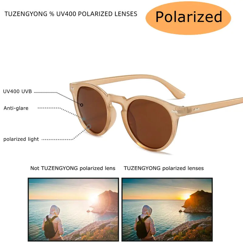 🕶️: Designer Polarized Round Lens Sunglasses - Effortless Chic Style