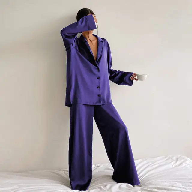 🌸: Olivia Silk Pajamas - Premium Comfort Sleepwear Collection