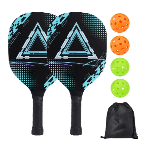 🏓: UV Print Pickleball Paddle Set - Complete Poplar Wood Kit with Balls & Storage