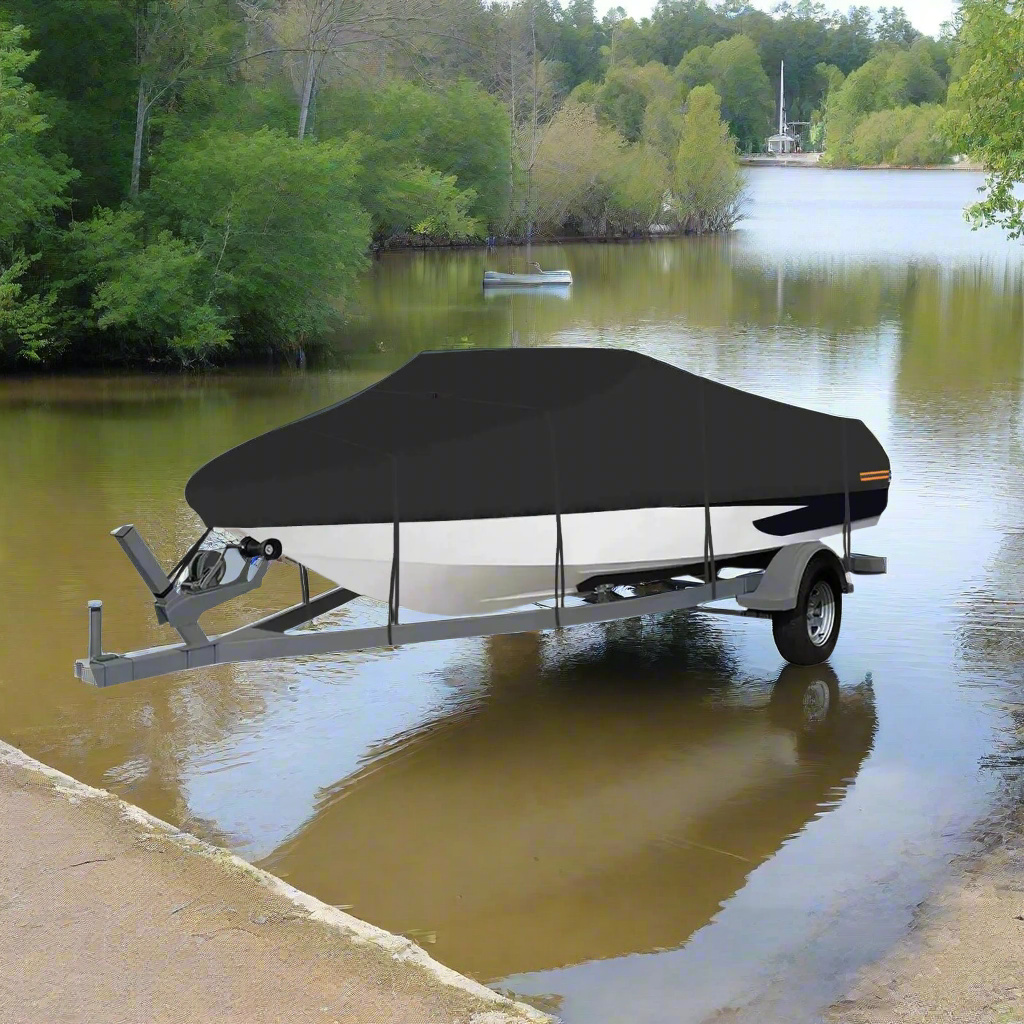 ⛵: OutdoorLines Waterproof Boat Cover 12-14ft - Heavy Duty UV Resistant Trailerable Protection