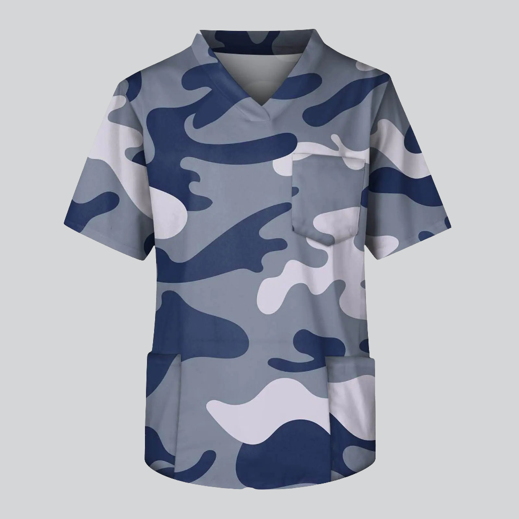 👔: Men's Professional Scrub Tops with Pockets - V-Neck Medical Workwear