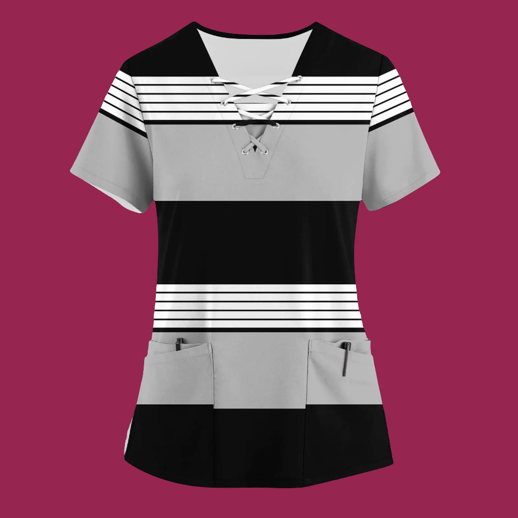 🩺: Women's Gray Plus Size Scrub Top 3XL - Long Sleeve Medical Uniform