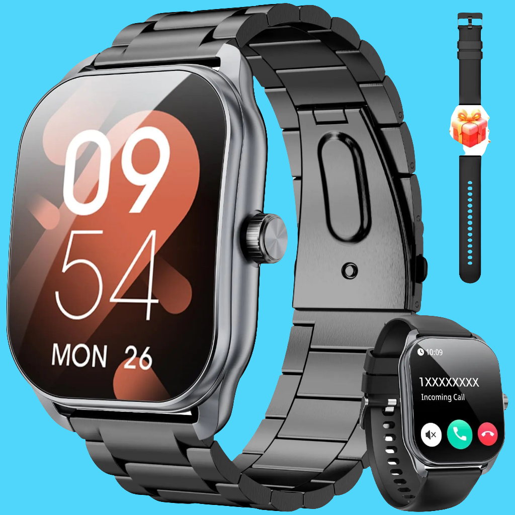 🪖: Curve Military Smart Watch - 2.01" Tactical Fitness Tracker with 2 Straps