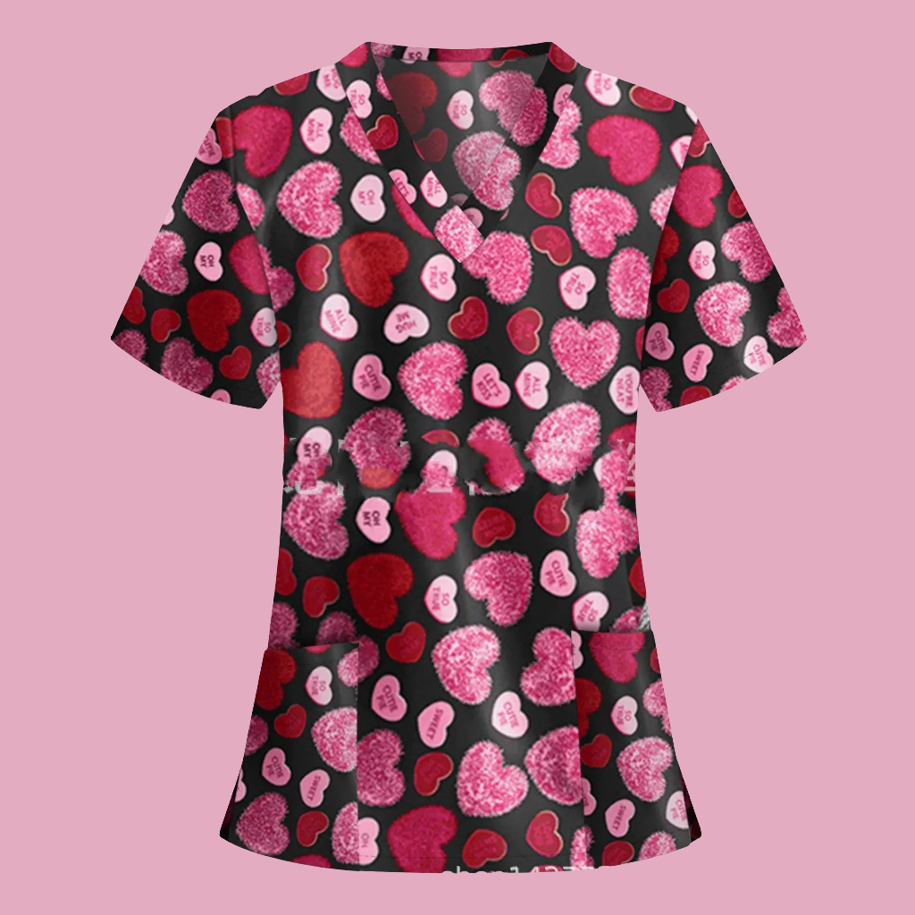 👩‍⚕️: Nurse Uniform V-Neck T-Shirt - Professional Medical Scrub Top with Pocket