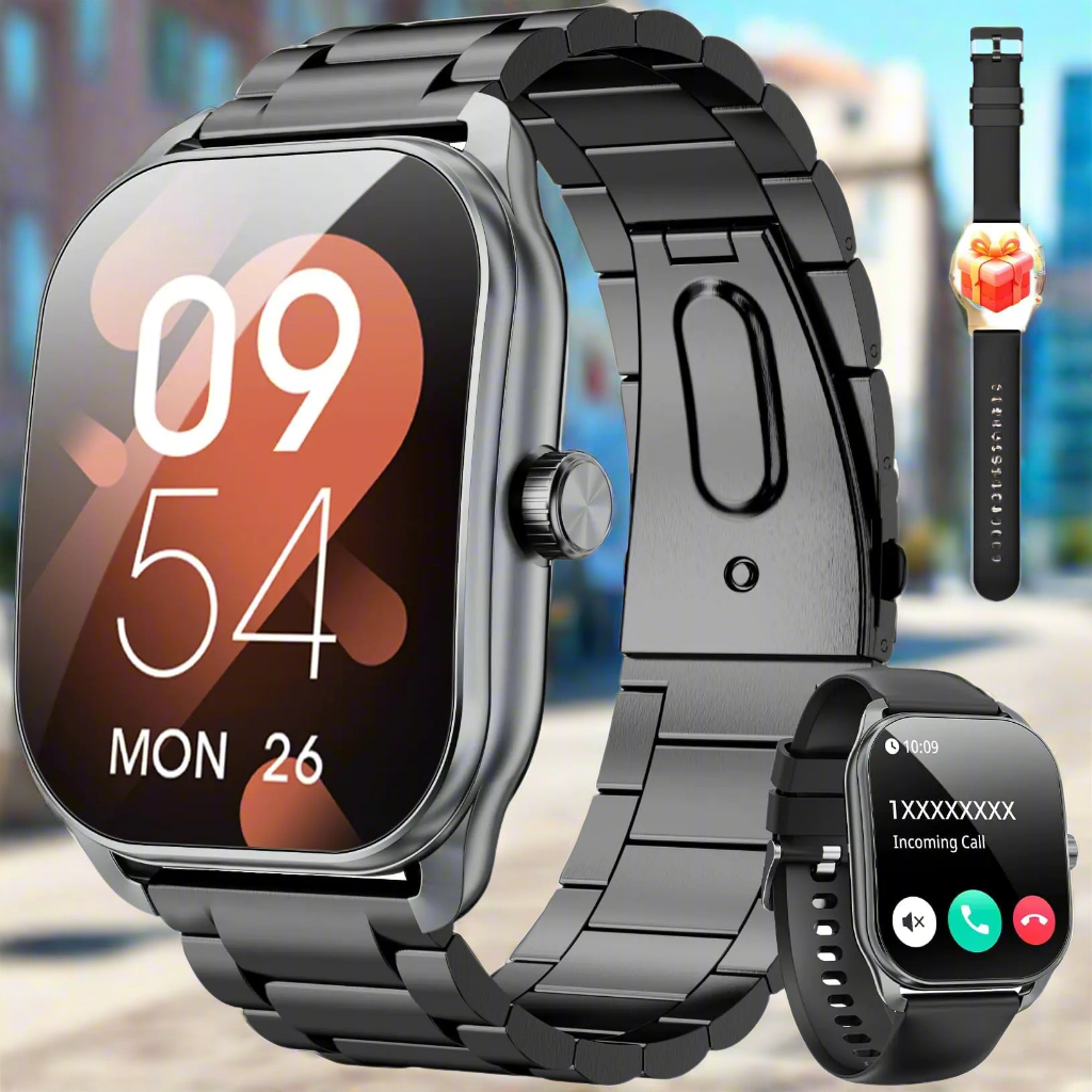 🪖: Curve Military Smart Watch - 2.01" Tactical Fitness Tracker with 2 Straps