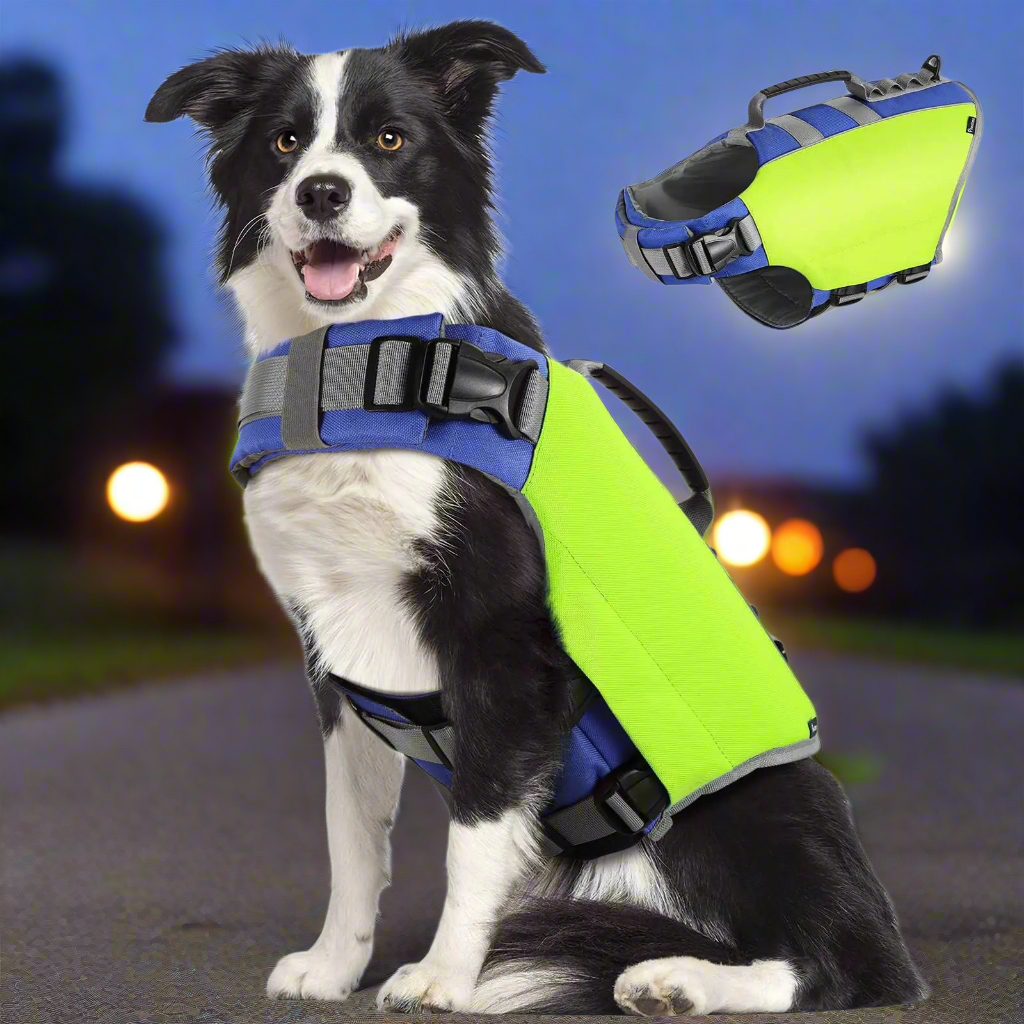 🦺: Dog Life Jacket L - Reflective Pet Safety Vest with Rescue Handle