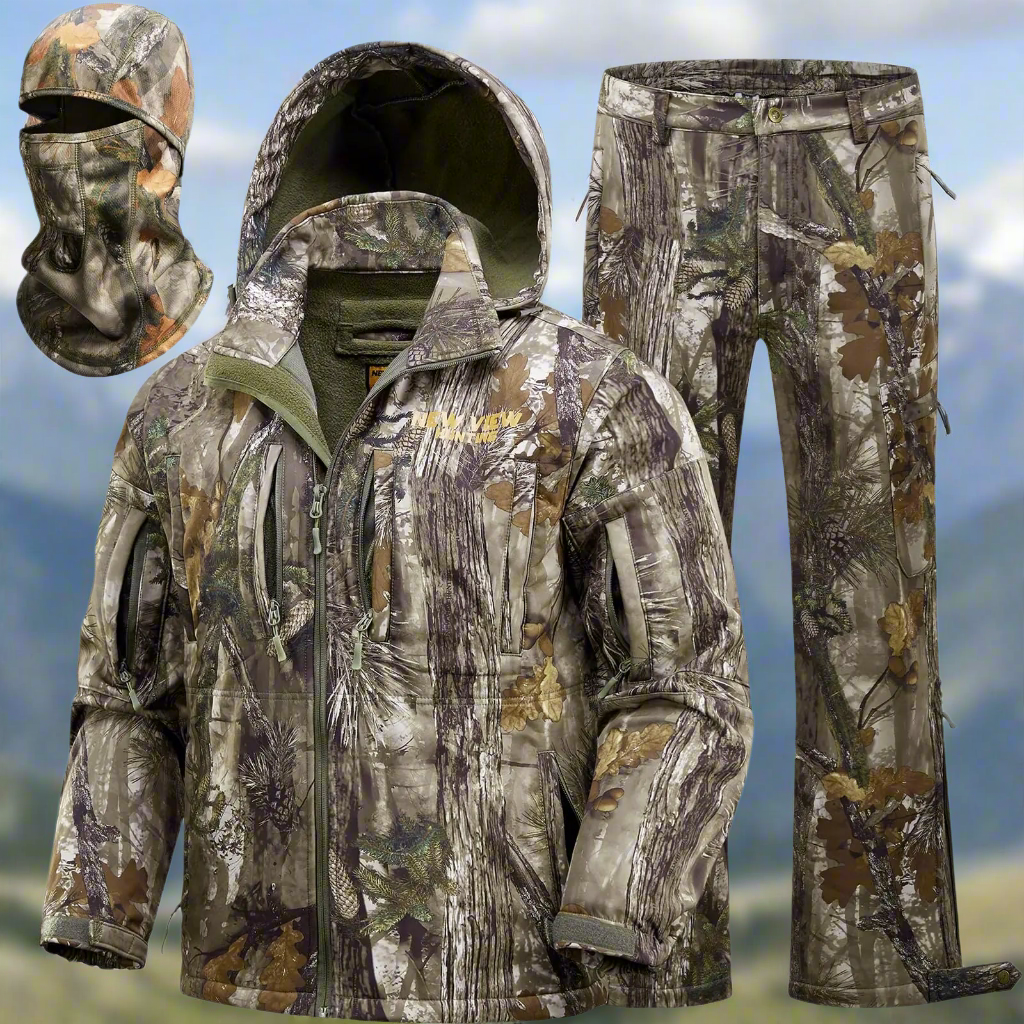 🏹: NEW VIEW Winter Hunting Clothes - Fleece Lined Camo Jacket & Pants