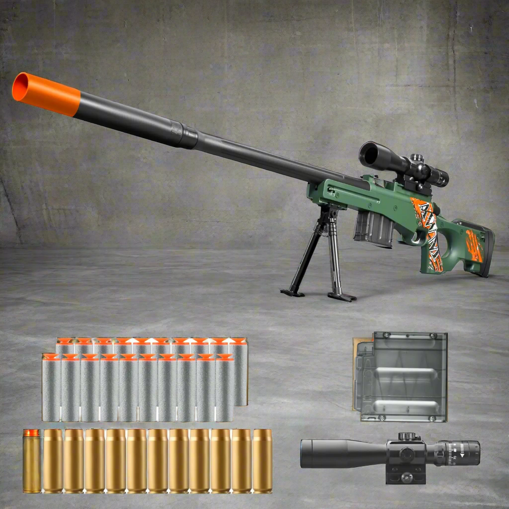 🔫: Tactical Foam Dart Blaster - Shell Ejecting Sniper Rifle with Precision Scope (Green)