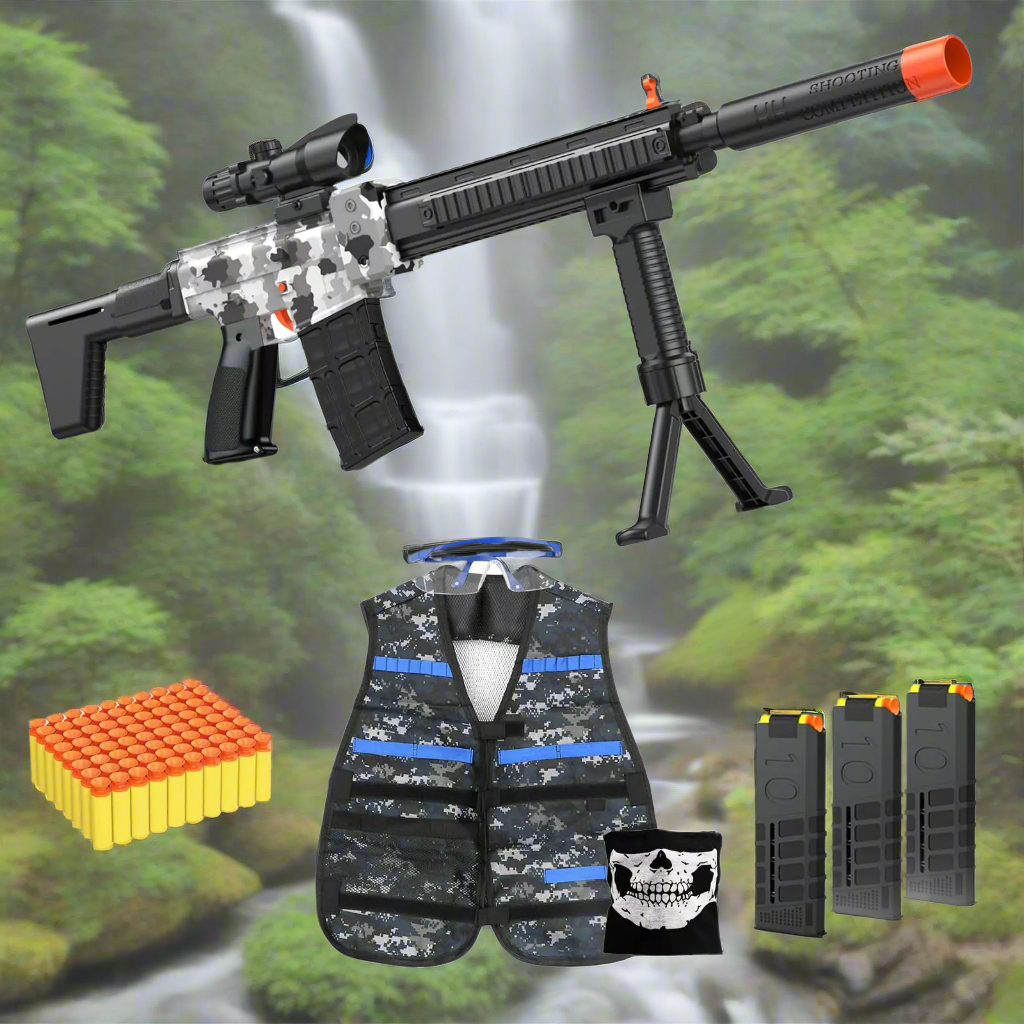 🔫: Automatic Sniper Rifle Toy Gun - Electric Foam Blaster with Tactical Gear Set