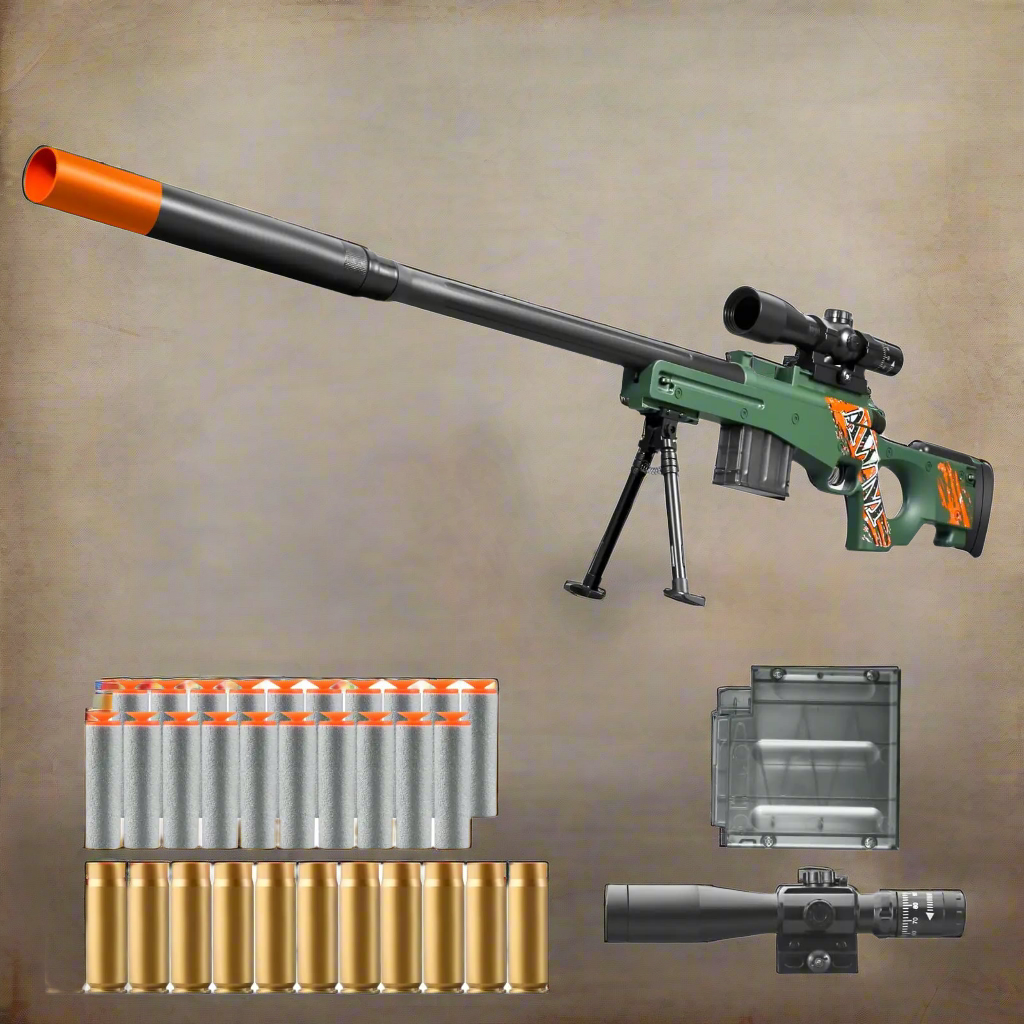 🔫: Tactical Foam Dart Blaster - Shell Ejecting Sniper Rifle with Precision Scope (Green)