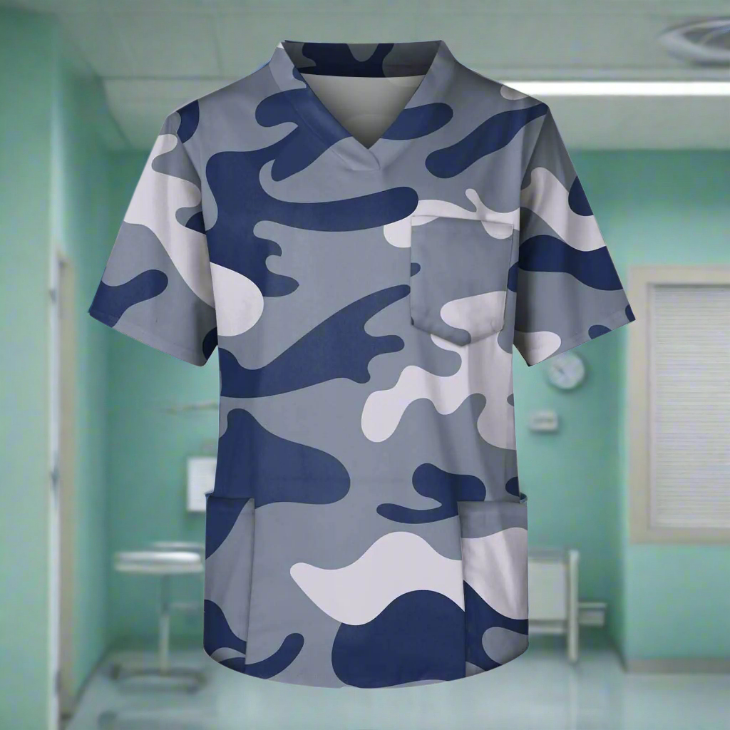 👔: Men's Professional Scrub Tops with Pockets - V-Neck Medical Workwear