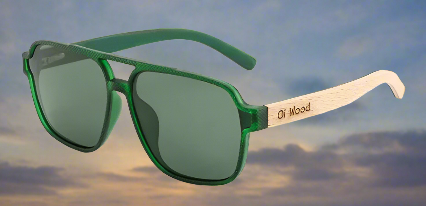 🌿: Vintage Wooden Polarized Sunglasses - Eco-Friendly UV Protection
