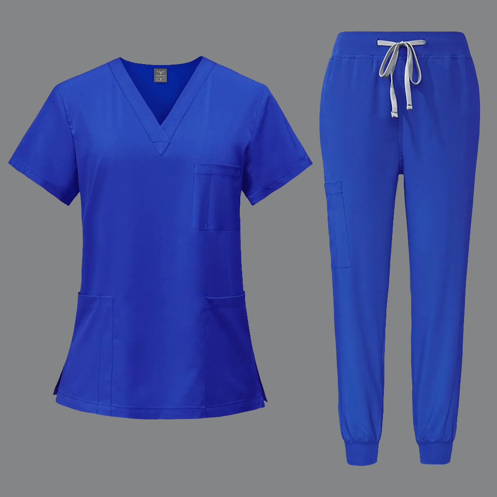 🩺: Royal Blue Medical Scrubs Set M - Complete Nurse Uniform