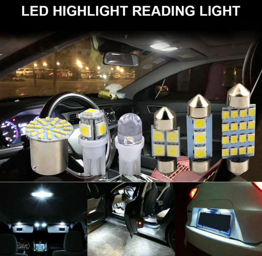 🚗: 28pcs Car Interior LED Light Kit - Complete White Combo Bulb Set