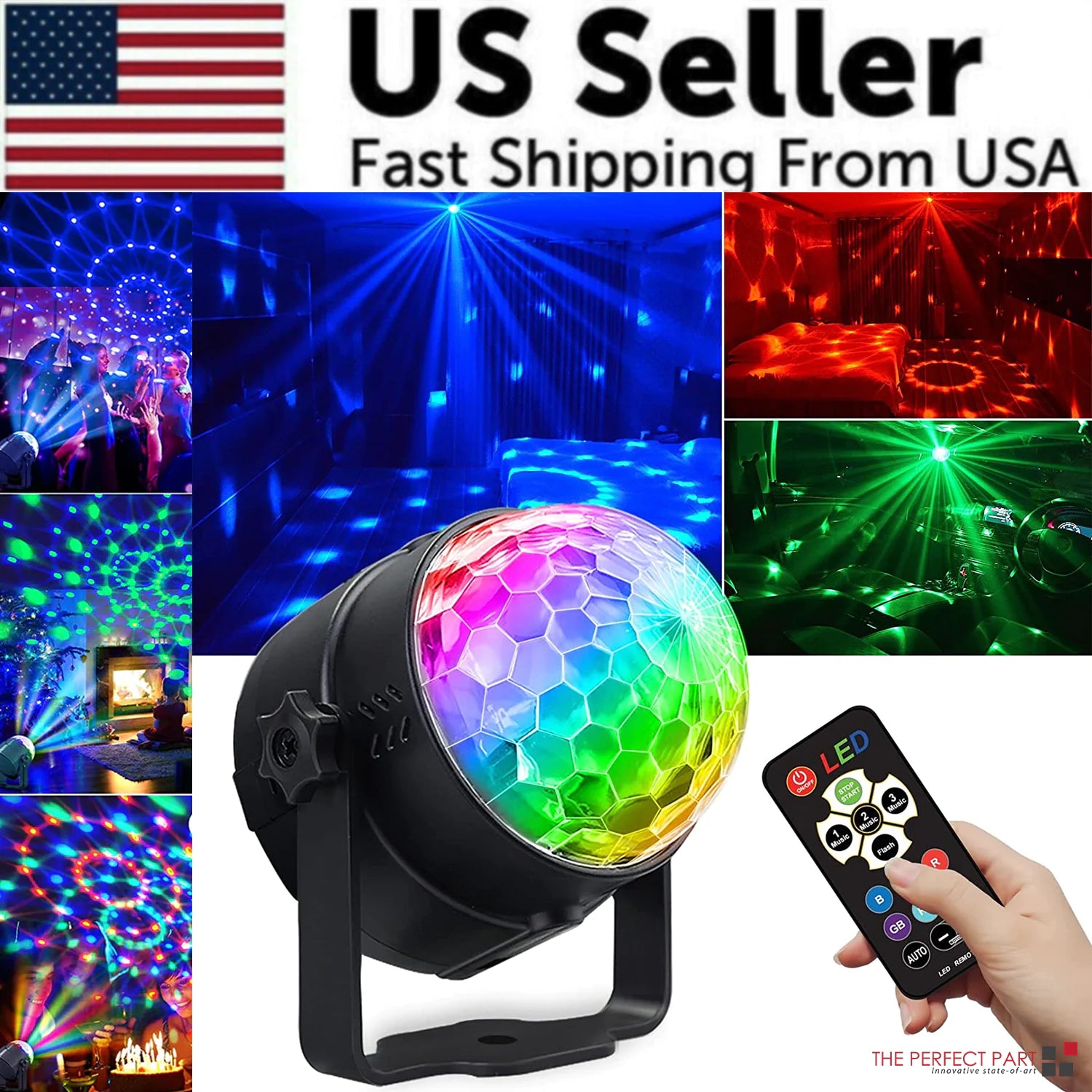 🕺: Disco Party Lights Strobe LED DJ Ball - Sound Activated Dance Lamp