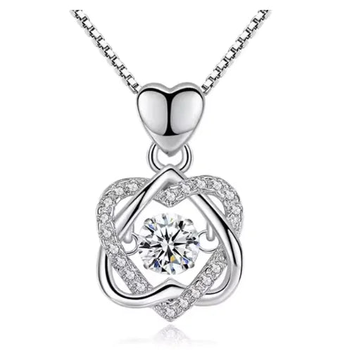 💎: Smart Heart 925 Silver Rose Gold Plated Necklace - Elegant Two-Tone Jewelry
