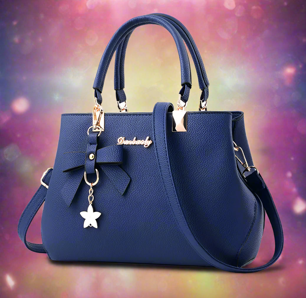 👜: Litchi Pattern One-Shoulder Handbag