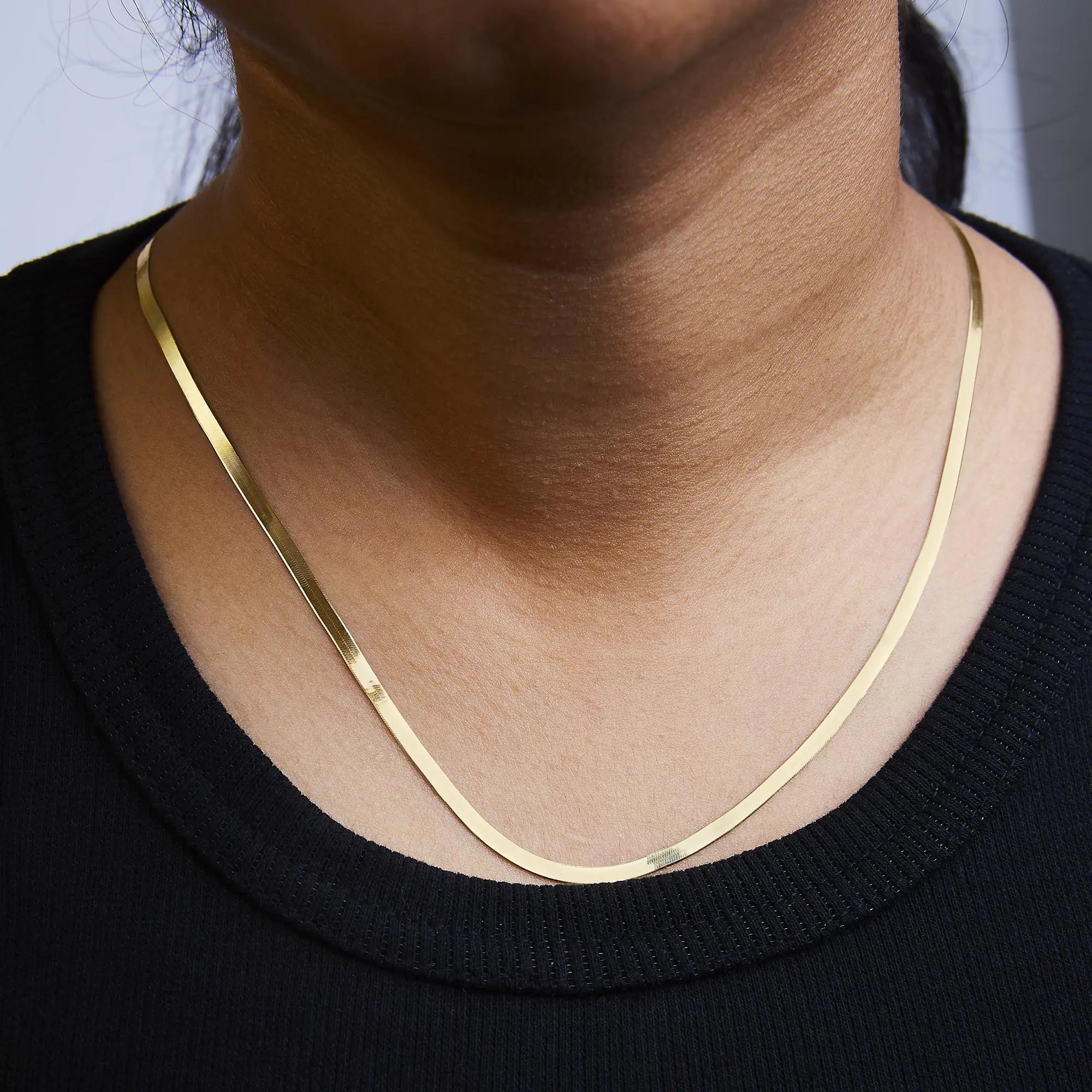 🏆: Unisex Solid 14K Gold 2.8mm Imperial Herringbone Chain