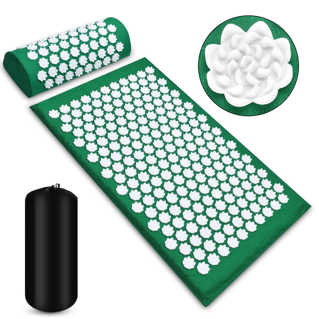 🌸: Acupressure Massage Mat and Pillow Set - Kuznetsov Applicator Therapy