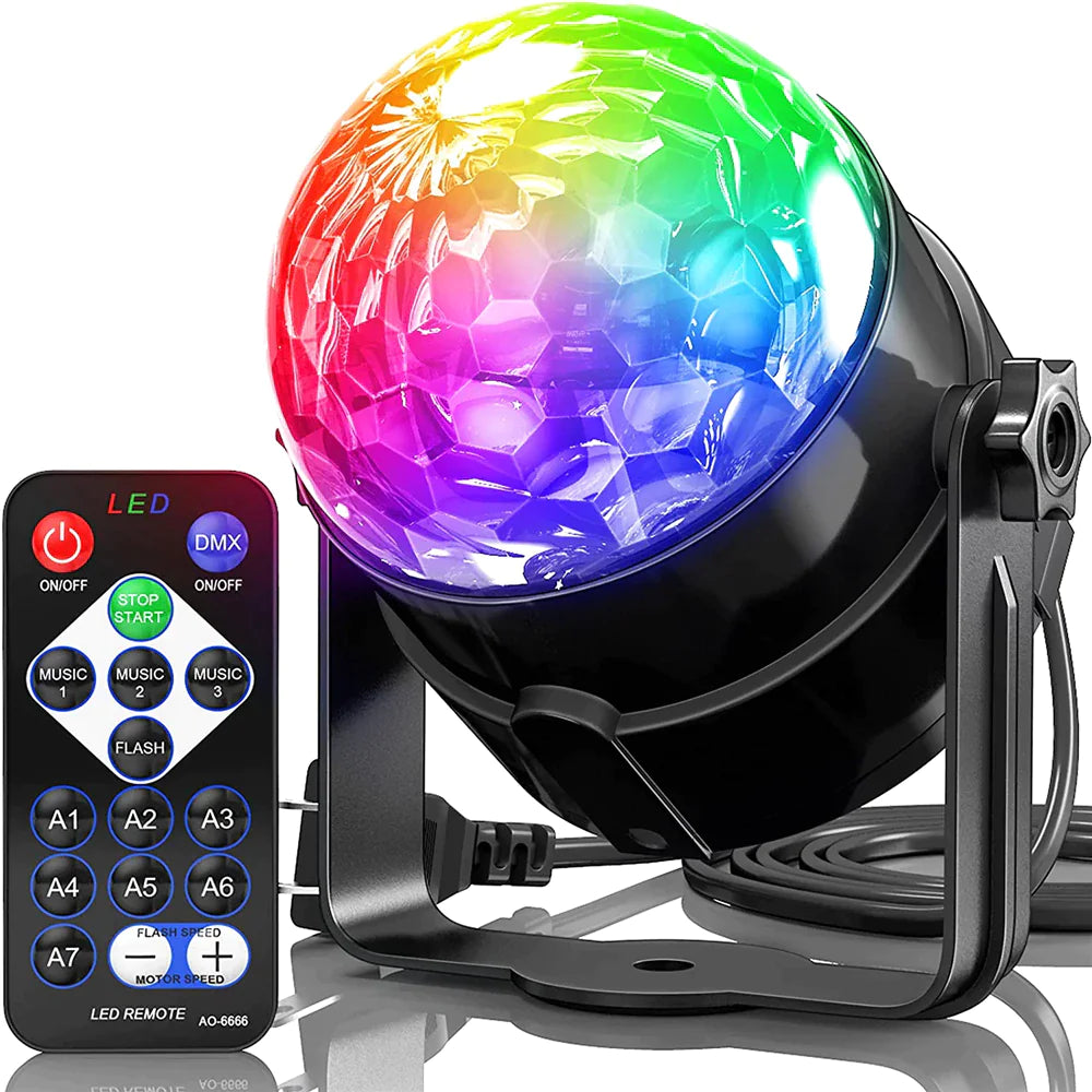 🕺: Disco Party Lights Strobe LED DJ Ball - Sound Activated Dance Lamp