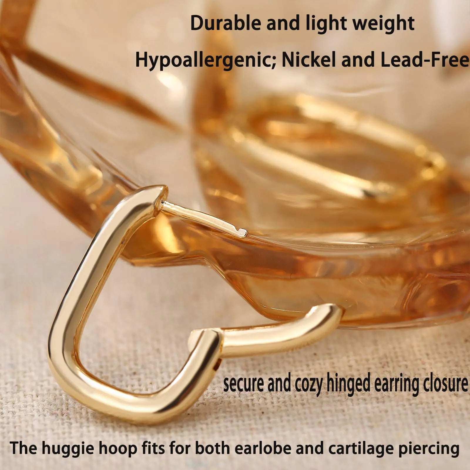 💎: 6 Pairs Chunky Gold Hoop Earrings Set - 14K Gold Plated Hypoallergenic Huggie Collection