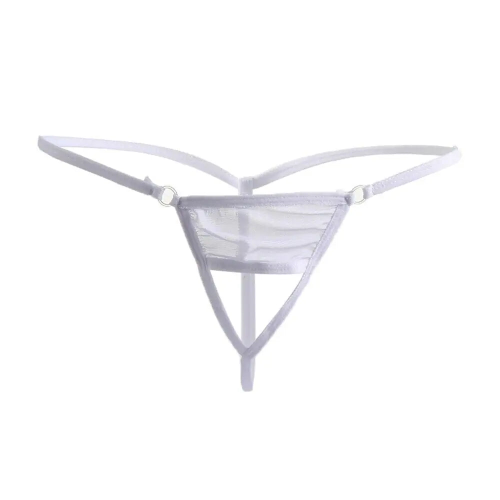💋: Sexy Lace Thong G-String - Crotchless Mesh Lingerie Panties