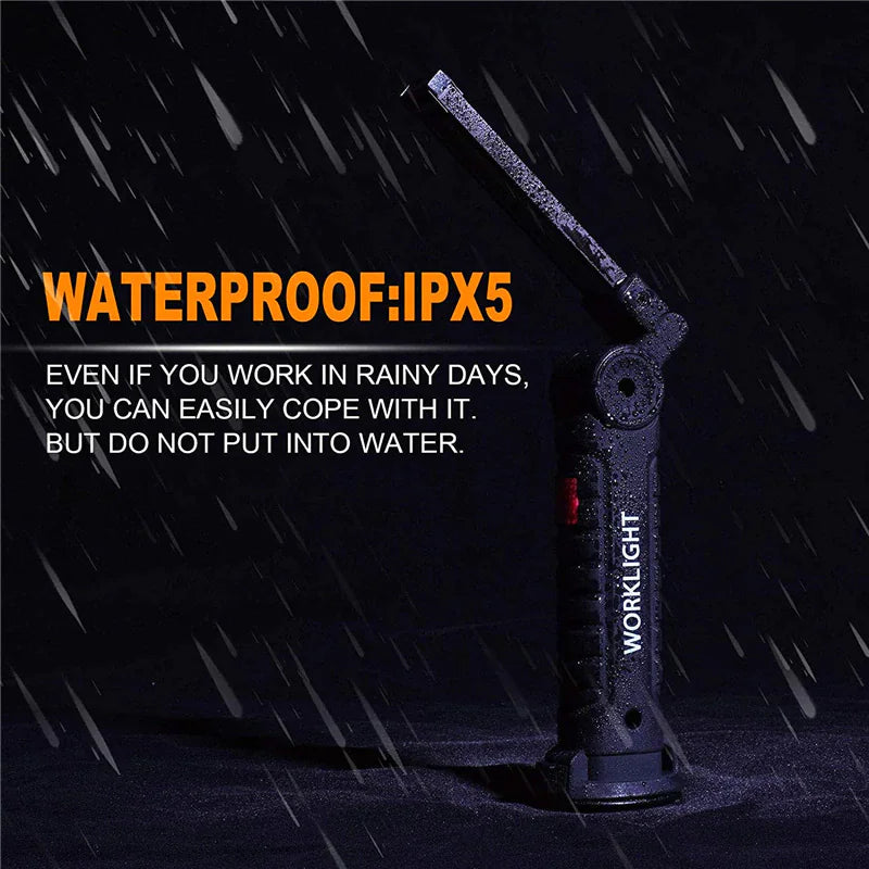 🔦: Rechargeable LED COB Work Light - Magnetic Base Mechanic Flashlight
