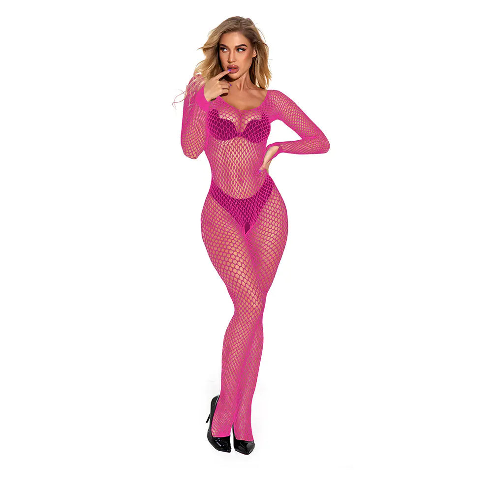🕸️: Lace Bodystocking with Open Crotch and Straps - Seductive Full Body Lingerie