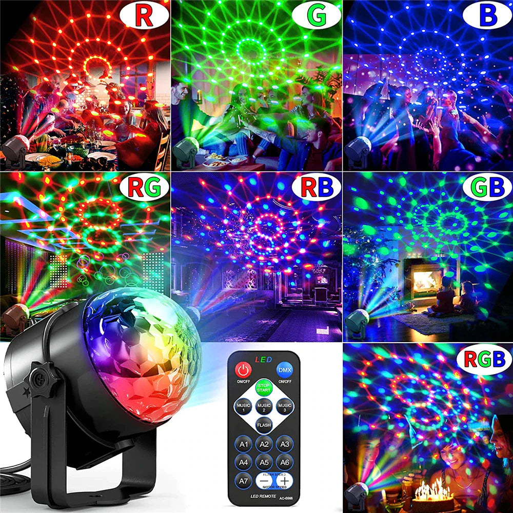🕺: Disco Party Lights Strobe LED DJ Ball - Sound Activated Dance Lamp