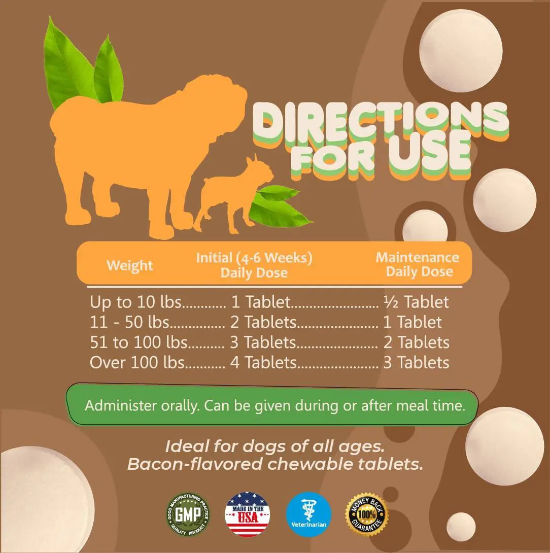 🦴: Dog Hip & Joint Supplement - Glucosamine Chondroitin MSM Turmeric