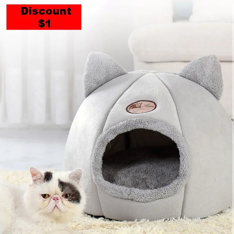 🏠: Pet Nest with Inside Cushion - Cozy Cave-Style Comfort