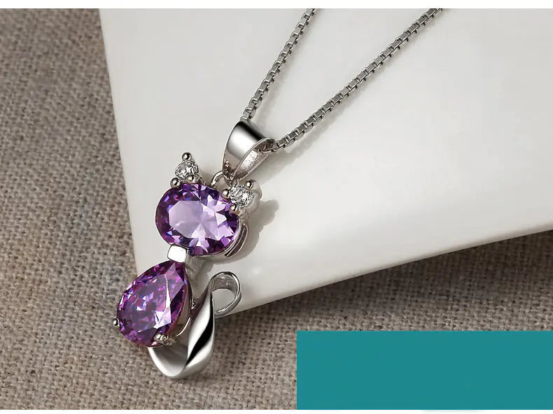 💎: 925 Sterling Silver Cat Pendant Necklace - Adorable Feline Charm Jewelry