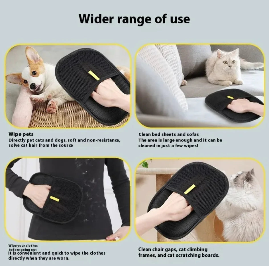 🧤: Electrostatic Pet Hair Grooming Gloves - Remove Loose Fur & Dander