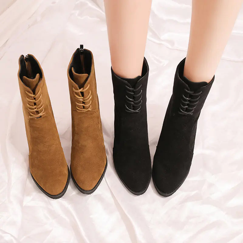 🥾: Luxurious Martin Boots - Mid-Calf Chunky Heel Boots for Women