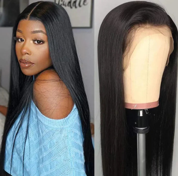 🖤: Lace Black Wig - Natural Front Lace Synthetic Hair