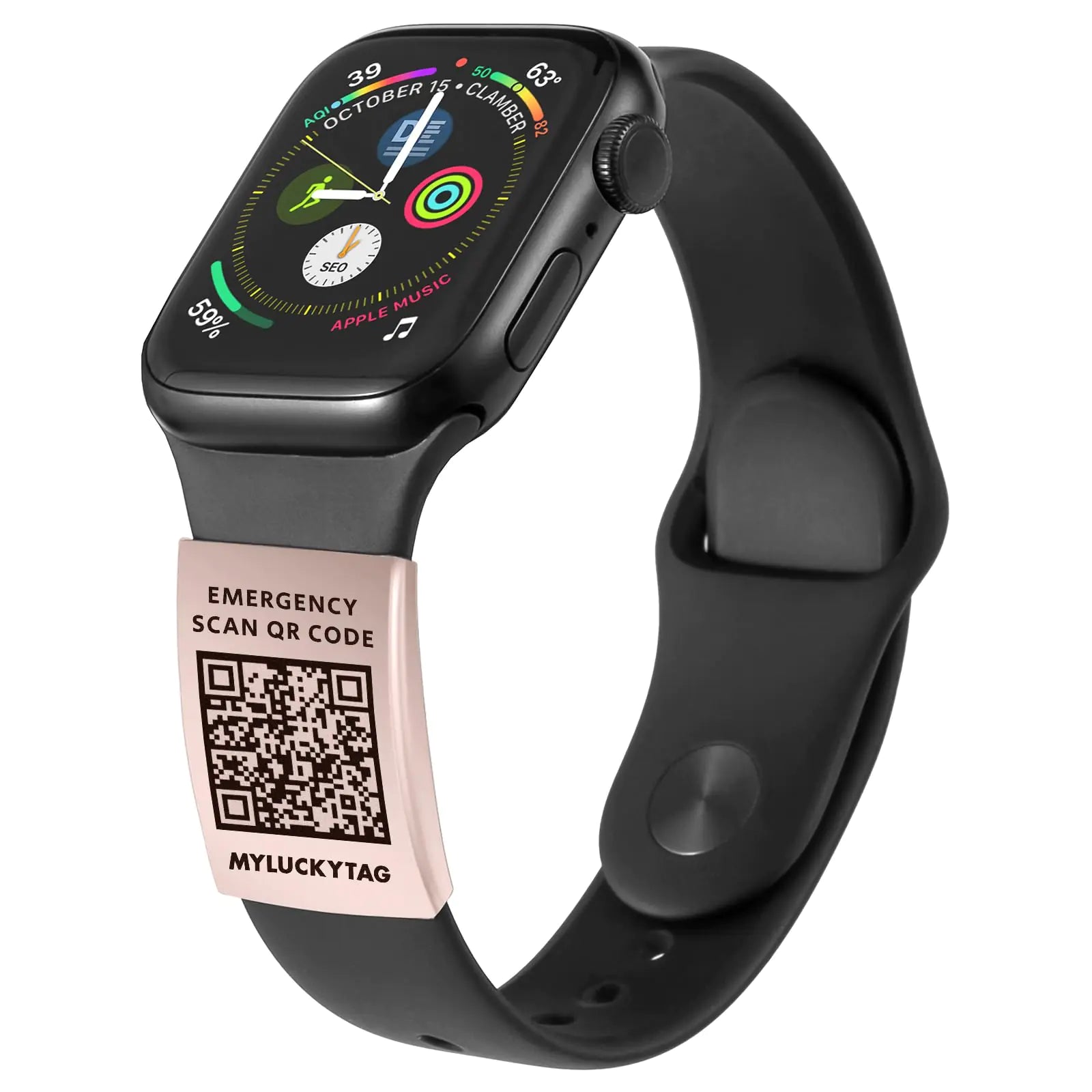 🆔: MYLUCKYTAG QR Medical ID Tag - Apple Watch Emergency Alert with Laser Engraving