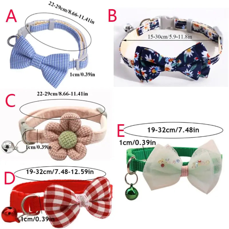 🎀: Plaid Print Pet Bow Tie Collar - Dapper Style Accessory