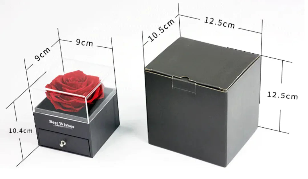 🌹: Preserved Rose Jewelry Box Necklace