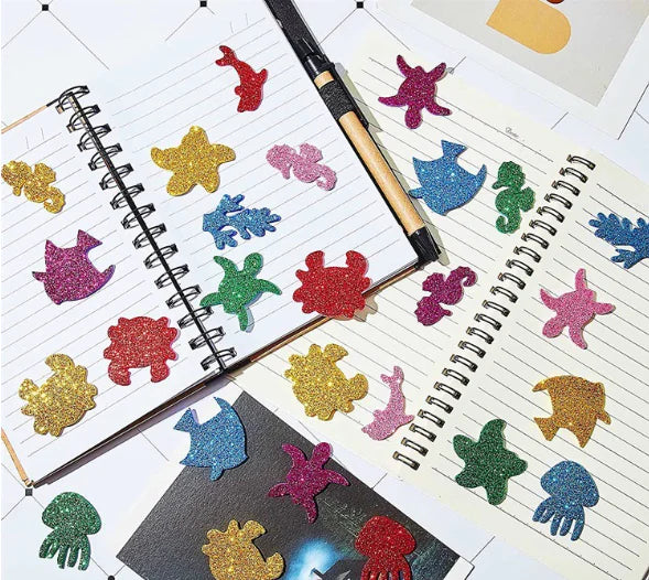 🐠: DIY Ocean Animal Glitter Foam Stickers for Kids