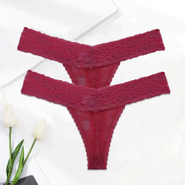 🌙: Premium Lace Thong Panties - Elegant Intimate Comfort Collection