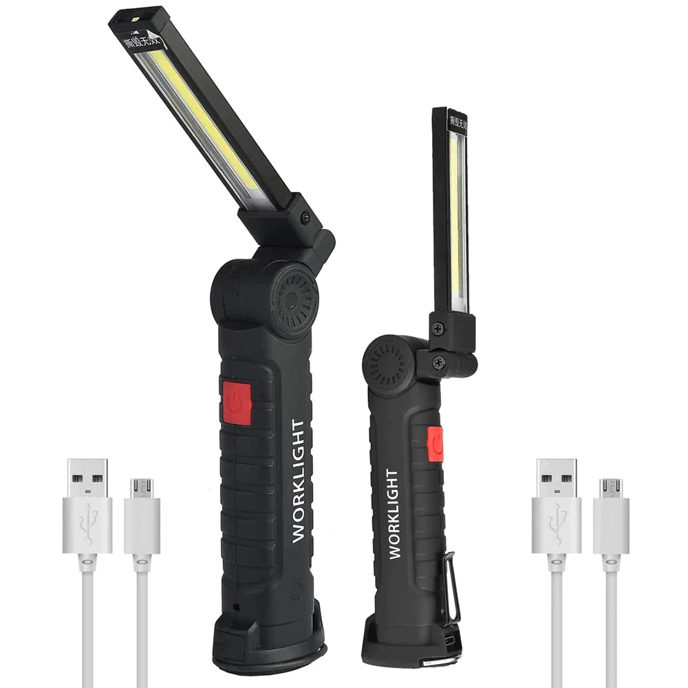 🔦: Rechargeable LED COB Work Light - Magnetic Base Mechanic Flashlight