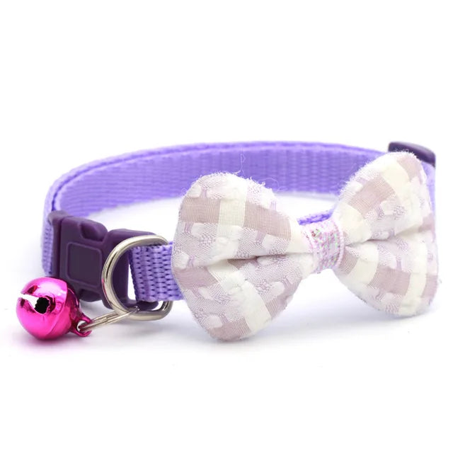 🎀: Plaid Print Pet Bow Tie Collar - Dapper Style Accessory