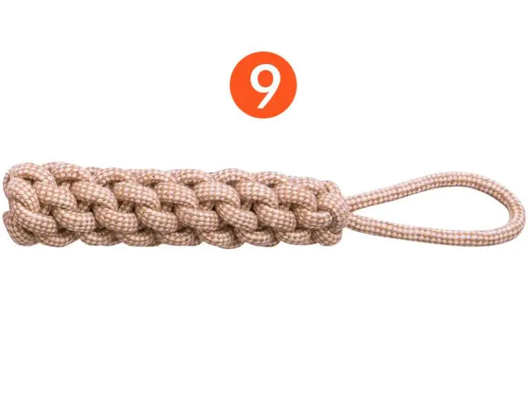 🌿: 9-Pack Sustainable Hemp Rope Dog Toy Chew Set - Organic Cotton Blend
