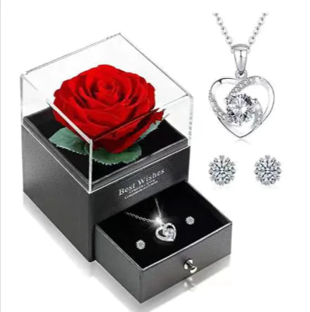 💎: Sterling Silver Heart Jewelry Set - Romantic Necklace and Earring Collection