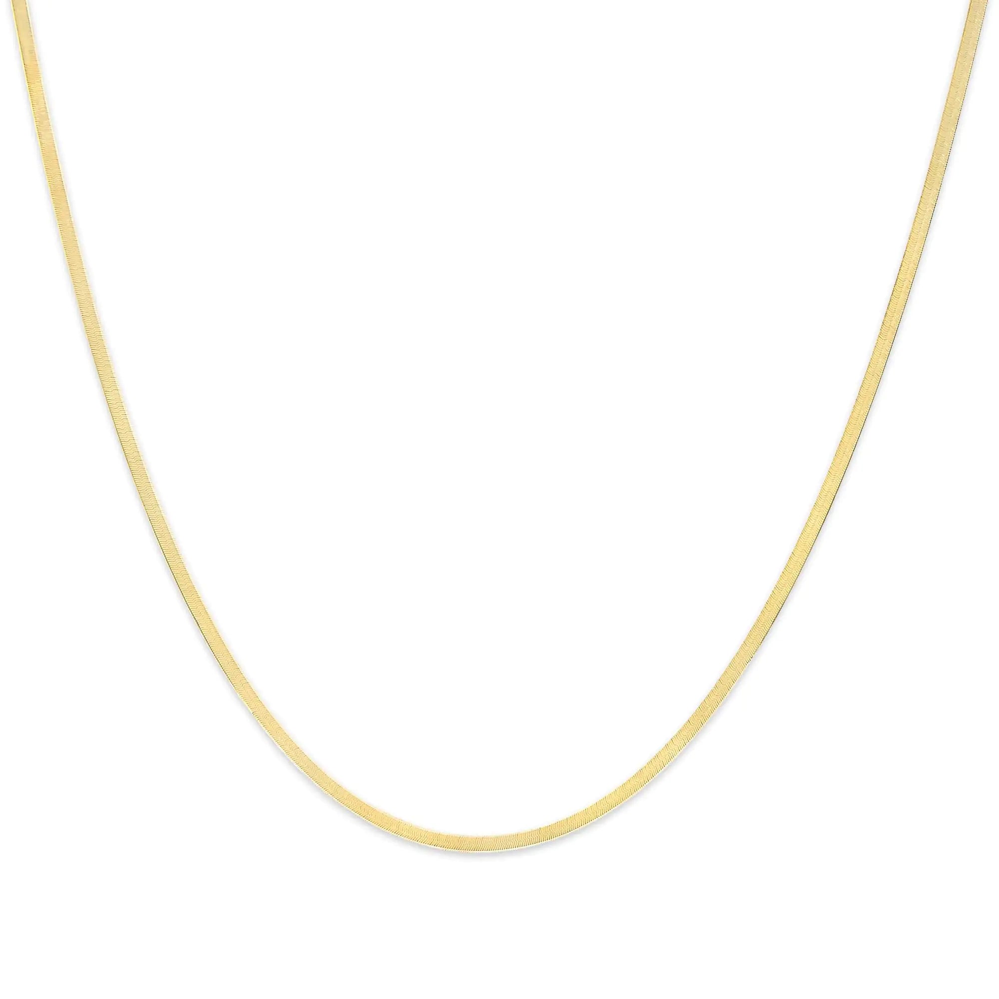 🏆: Unisex Solid 14K Gold 2.8mm Imperial Herringbone Chain