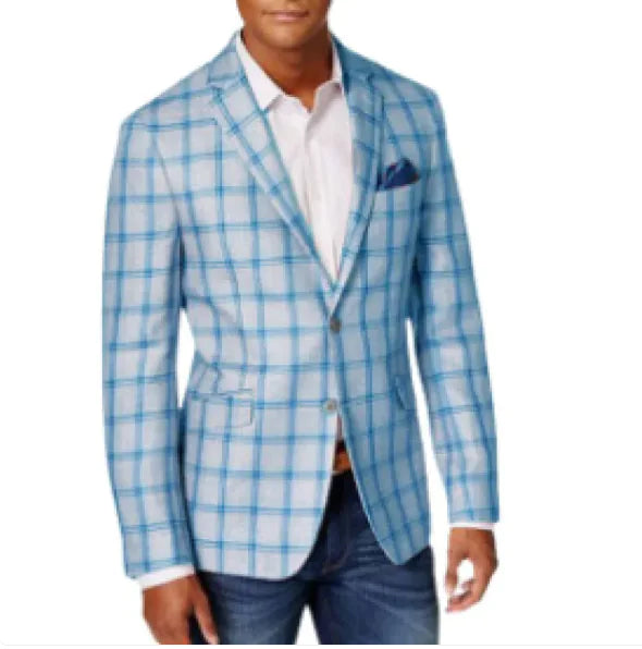 🤵: Men's Single Row Two Button Plaid Blazer - Classic Professional Style