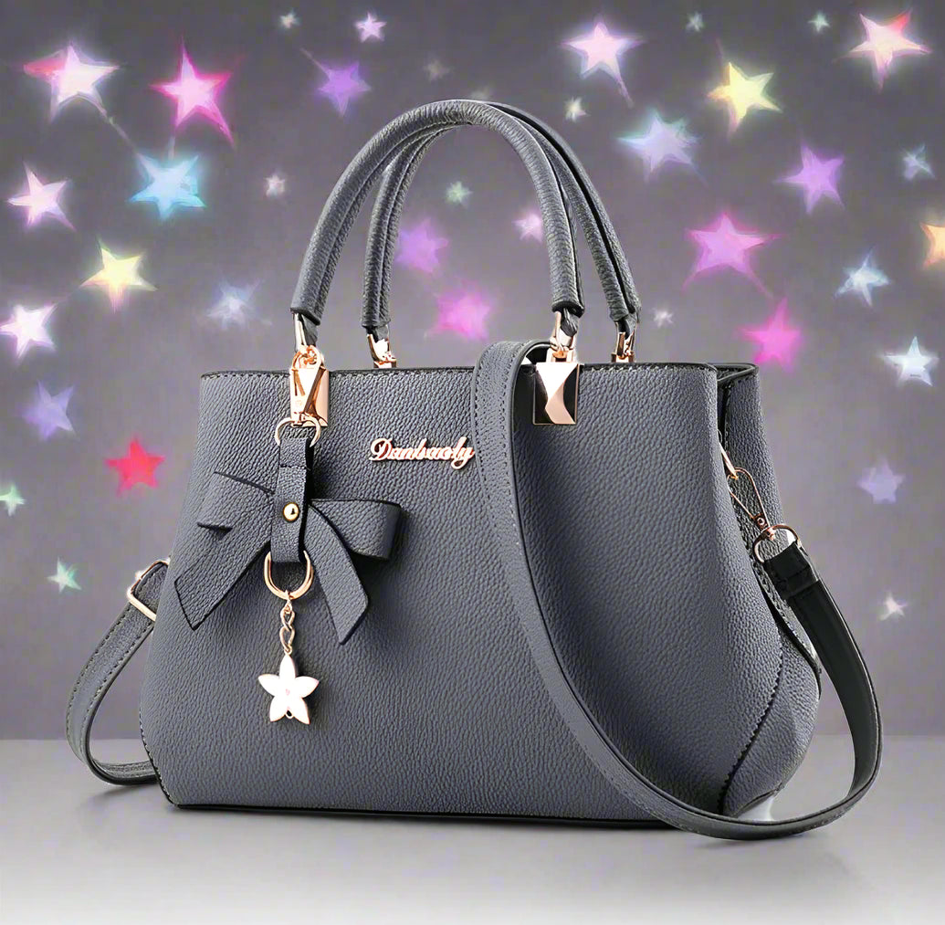 👜: Litchi Pattern One-Shoulder Handbag